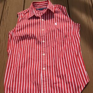 Striped Ralph Lauren polo button up  tank top